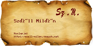 Széll Milán névjegykártya